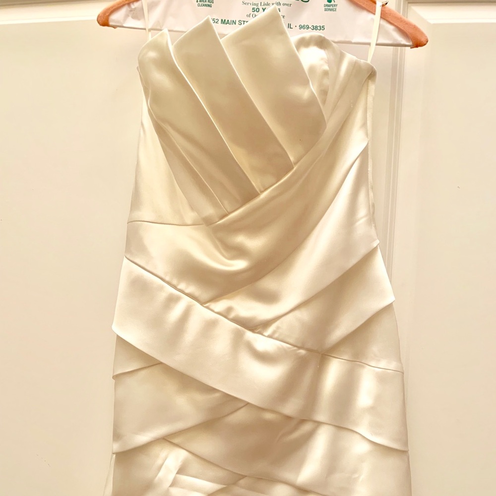 White Short Strapless Dress by Jessica McClintock